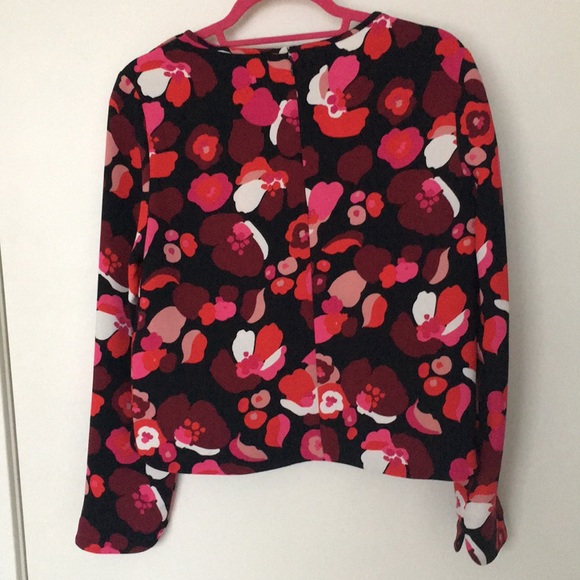 Falling florals crepe long sleeve top - Picture 2 of 3